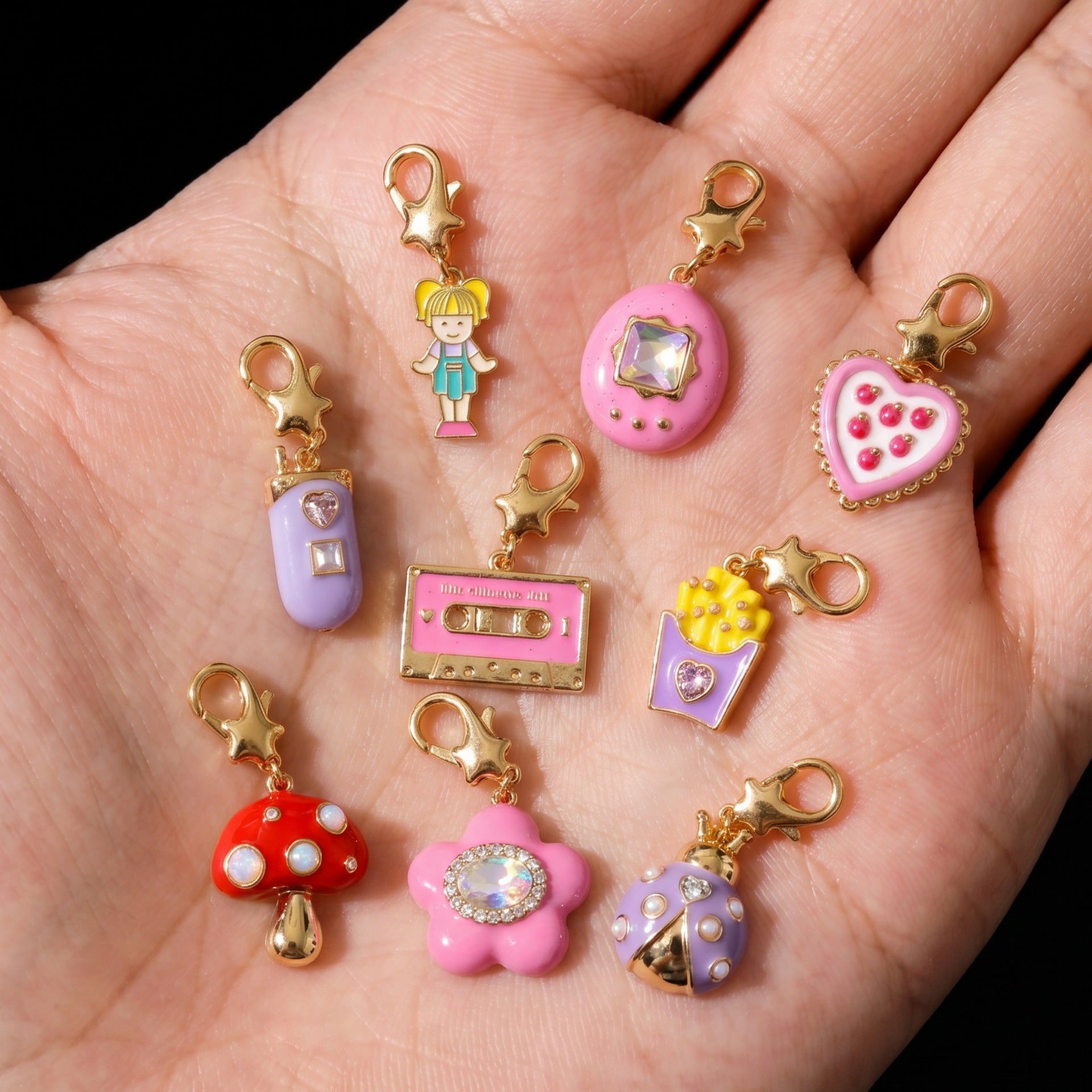 Wholesale Animal Kingdom Cartoon Heart Pendant Rabbit Deer Lamb Squirrel 18K Gold Plated Copper Chic Fashion Accessory For Resale Or Gift