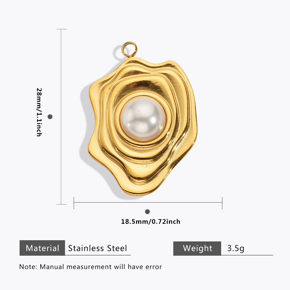Wholesale 5pcs Stainless Steel  Pearl Pendant Oil Drop Pendant Bell Flower Pendant