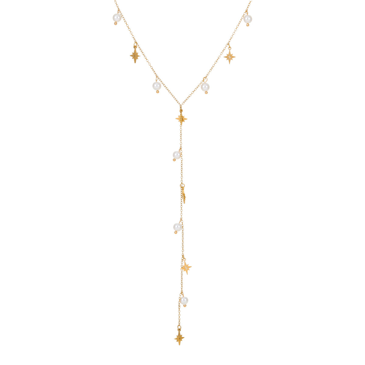 Wholesale  Stainless steel tassel pearl Y-chain necklace