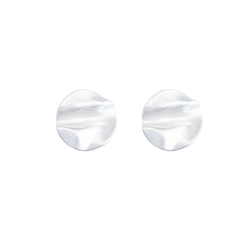 Wholesale  brushed metal irregular curved surface exaggerated earrings