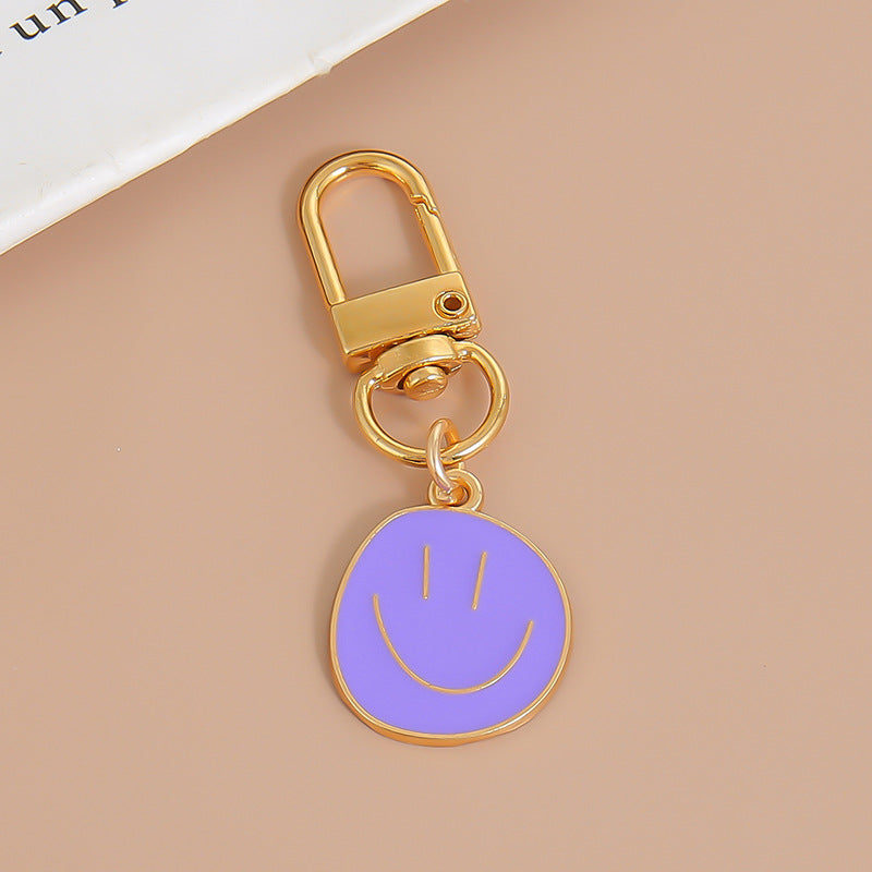 Wholesale Colorful Smiley Face Alloy Keychain - Irregular Expression Bag Charm,  Trendy Accessory