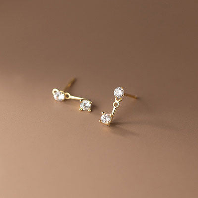 Wholesale Minimalist Zircon Stud Earrings Copper Electroplated Versatile Everyday Jewelry for Women