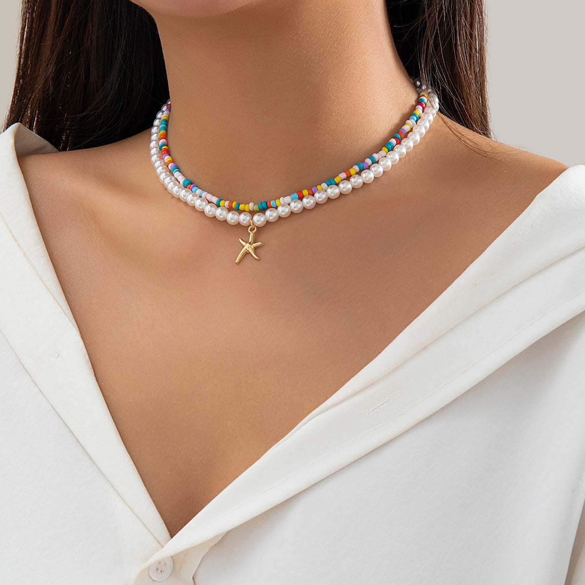 Wholesale rice beads beach ocean shell necklace