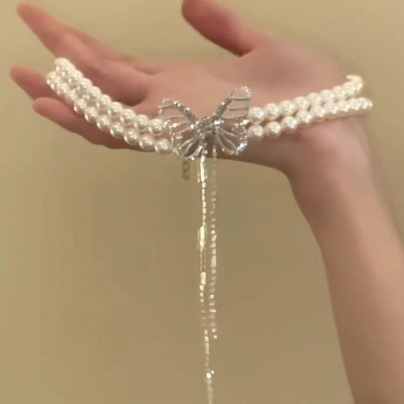 Wholesale Strawberry bubble summer dopamine bow red heart sweet colorful beaded necklace