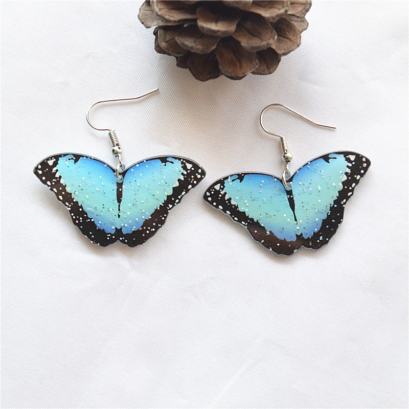 Wholesale Butterfly Series Earrings Creative Printed Earrings Acrylic Earrings