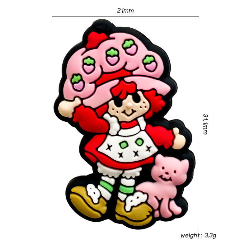 Wholesale 10pcs strawberry cat girl Focal Beads DIY Bead Accessories