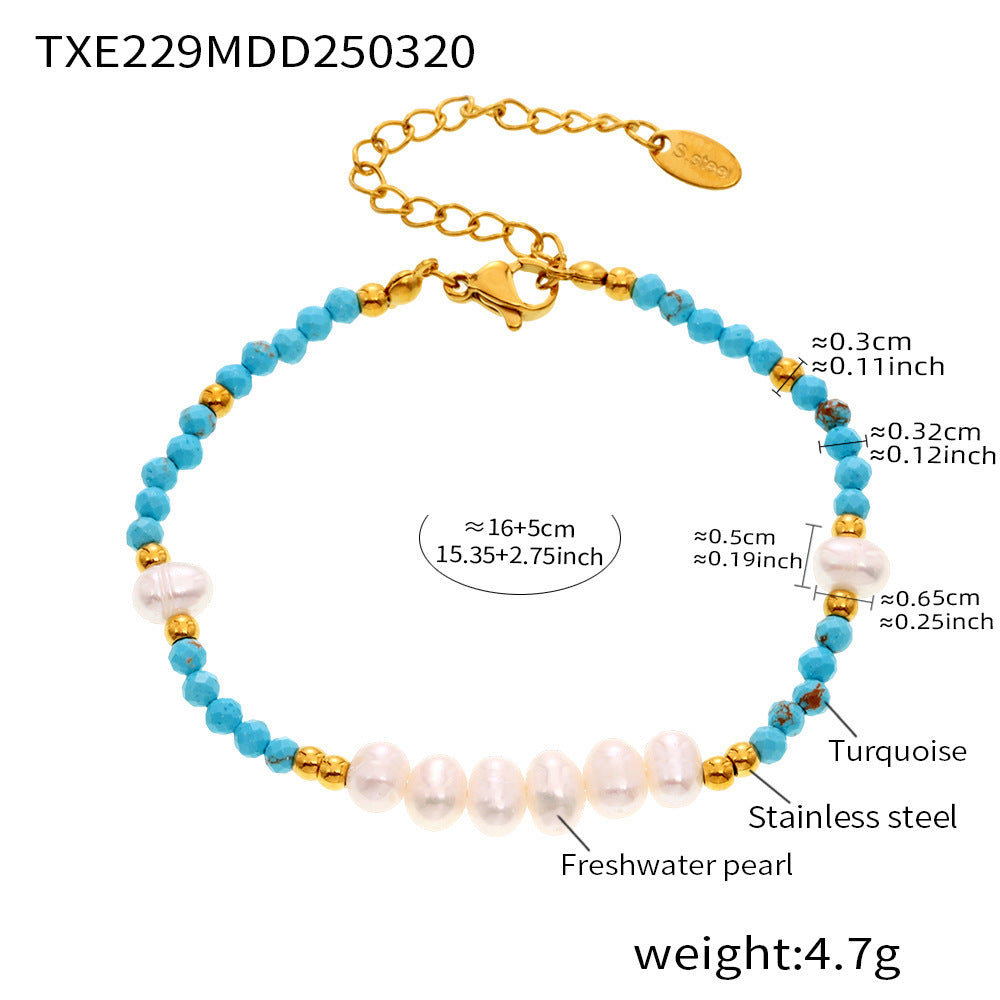 Wholesale Light Luxury Handmade Beaded Necklace and Bracelet Set with Freshwater Pearls Fashion Accessory