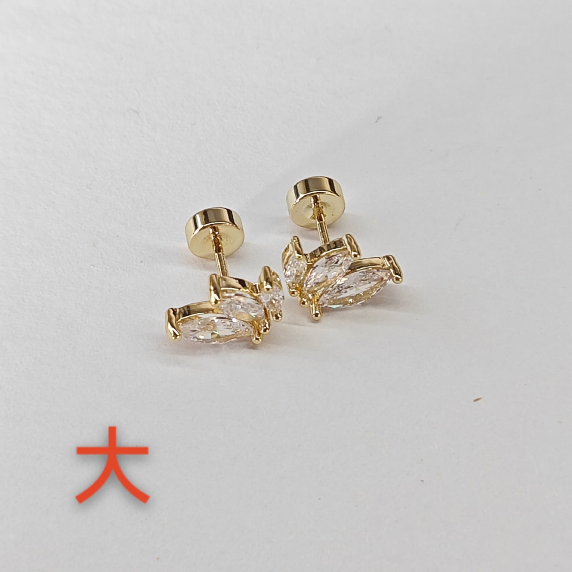 Wholesale Stainless steel 18K gold zircon titanium steel mini stud earrings