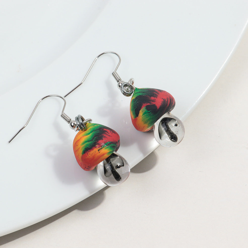 Wholesale Personalized Pastoral Style Soft  Mushroom Earrings