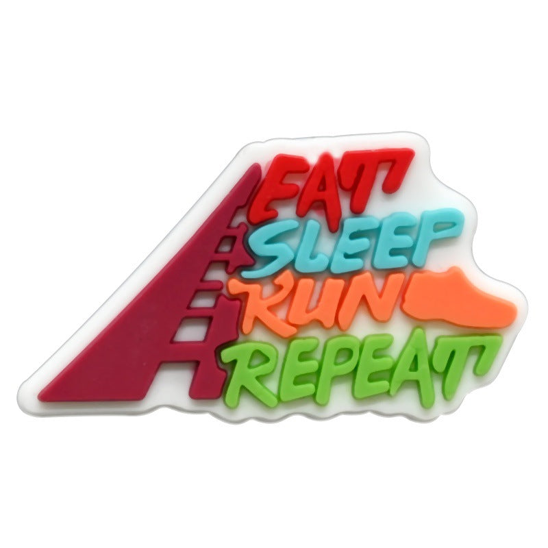 Decorazione casuale all'ingrosso della fibbia della scarpa in gomma morbida del PVC di serie di maratona da 100 pezzi