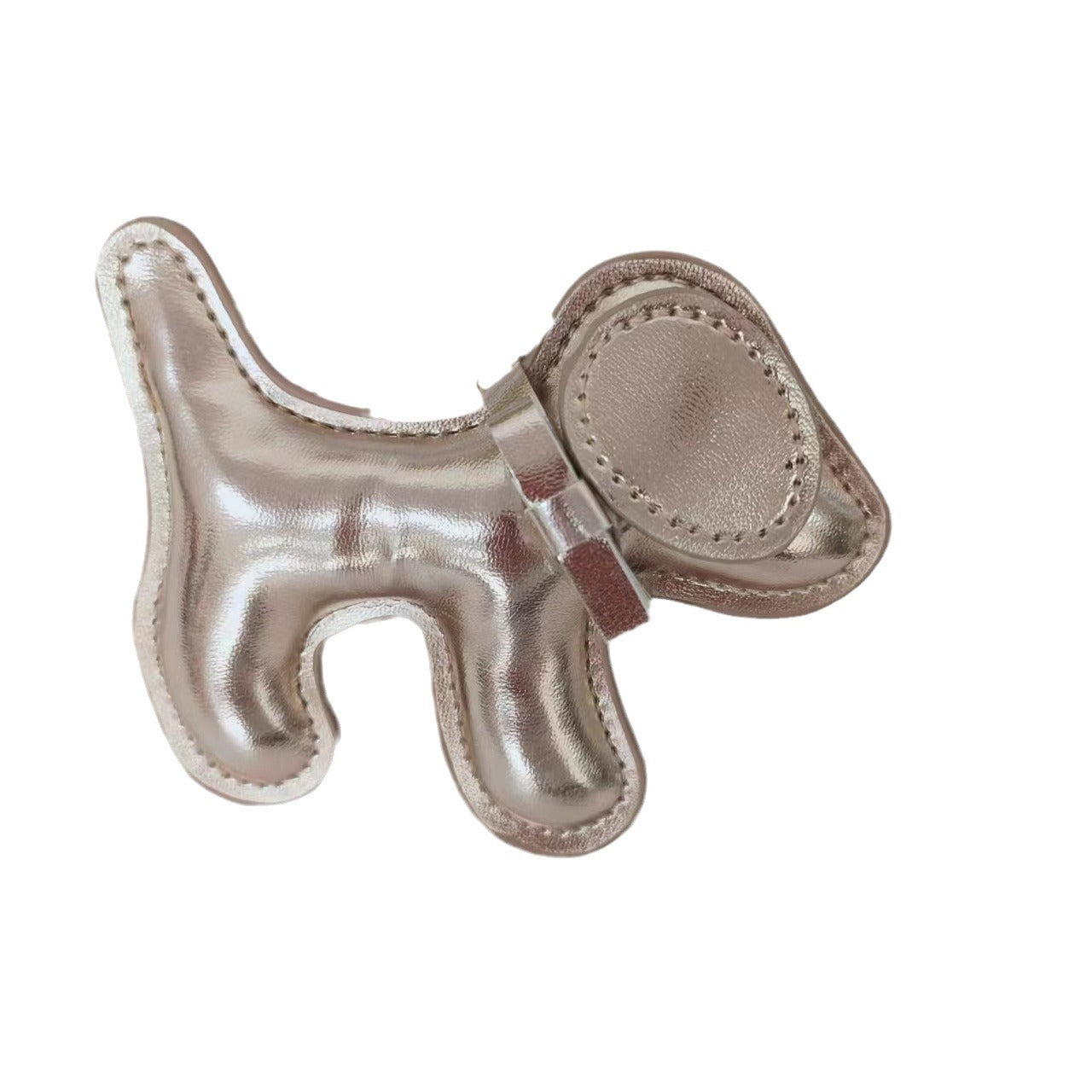 Wholesale Cute Bow Metallic Red Leather Puppy Keychain Bag Charm Boutique Resale
