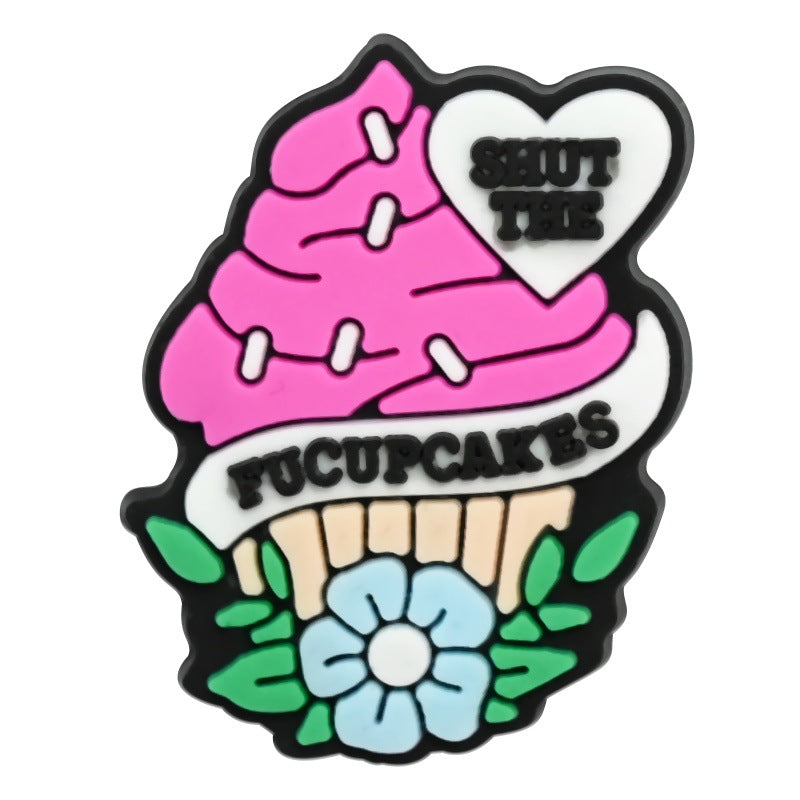 Wholesale random 100pcs Cross-border cartoon  trendy shoes and accessories PVC soft rubber detachable perforated shoes shoe flowers shoe buckles decorative buckles in stock