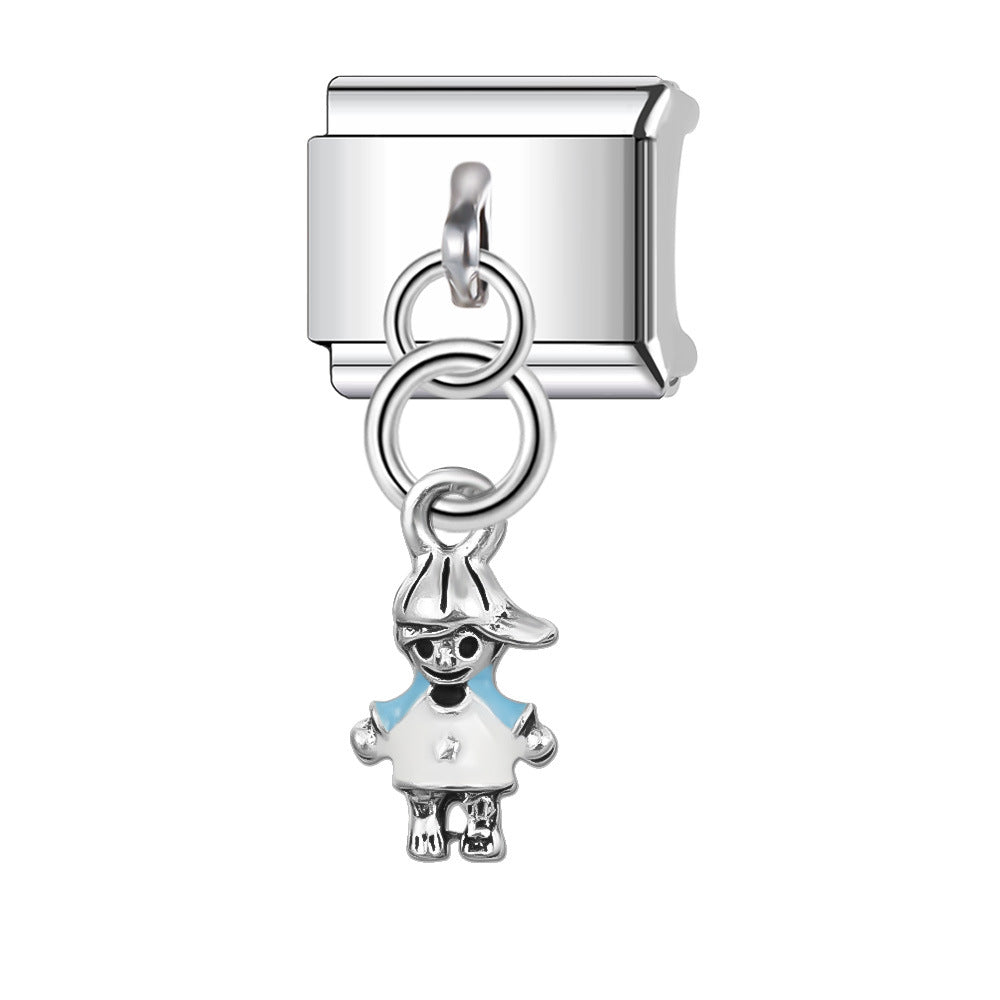 Wholesale Italian Charm Bracelet 9mm DIY Splicing Racing Statue of Liberty Stainless Steel Composable Bracelet