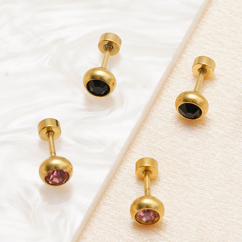 Wholesale Stainless steel diamond stud earrings