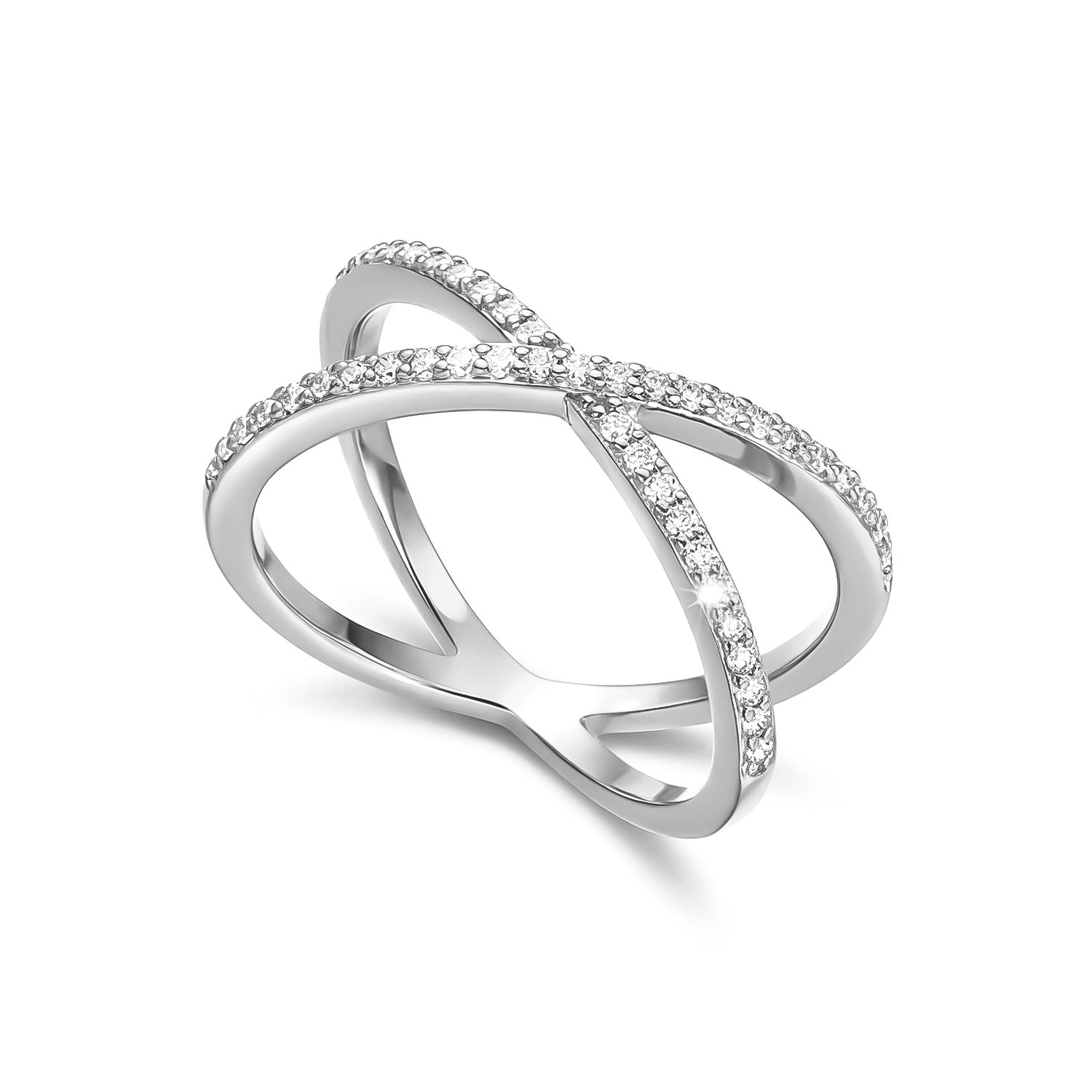 Wholesale Three In One Heart Shaped Copper Zircon Ring Trendy Everyday Jewelry Accessory
