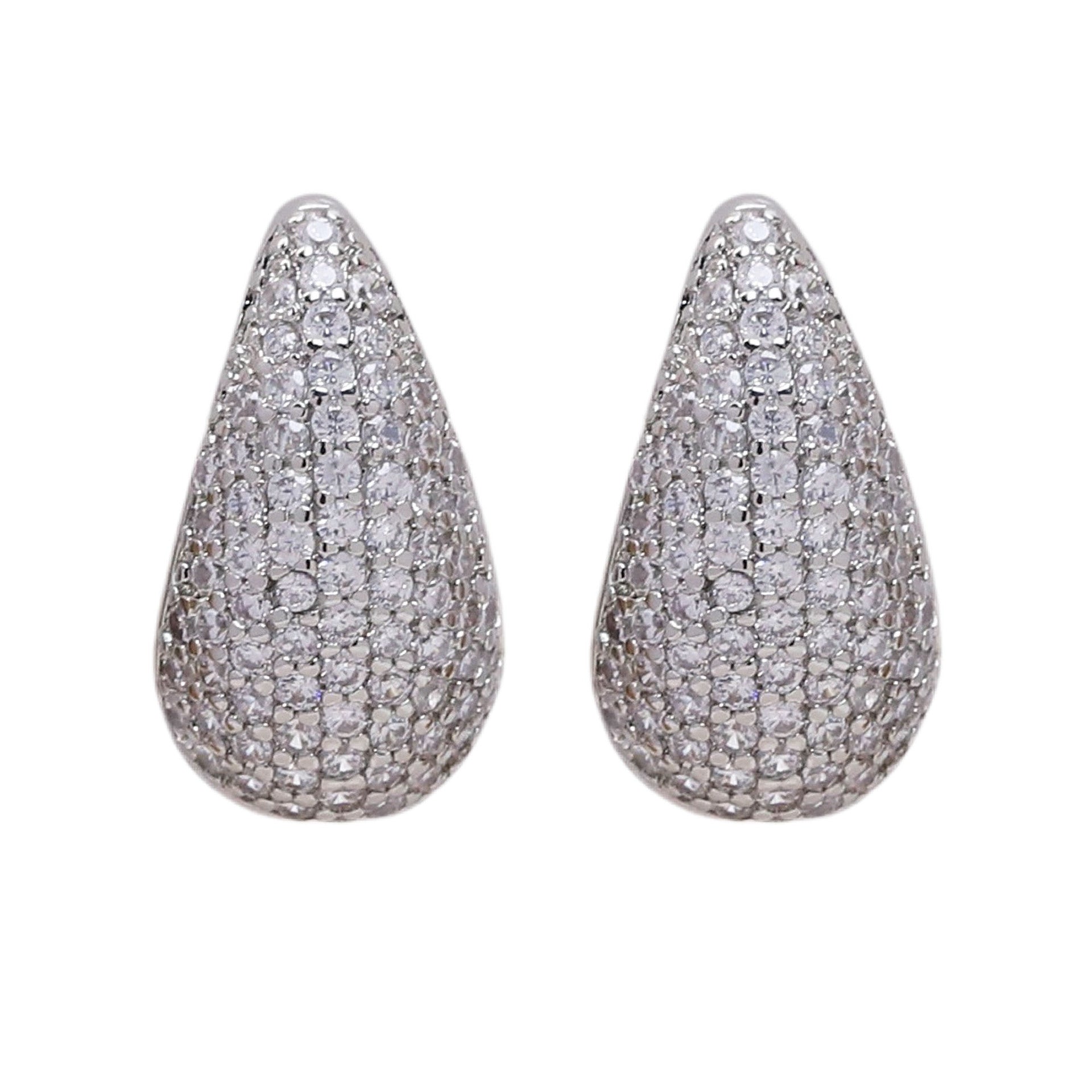 Wholesale 18k Brass Zircon Water Drop Earrings Color Zirconium Fashion Earrings