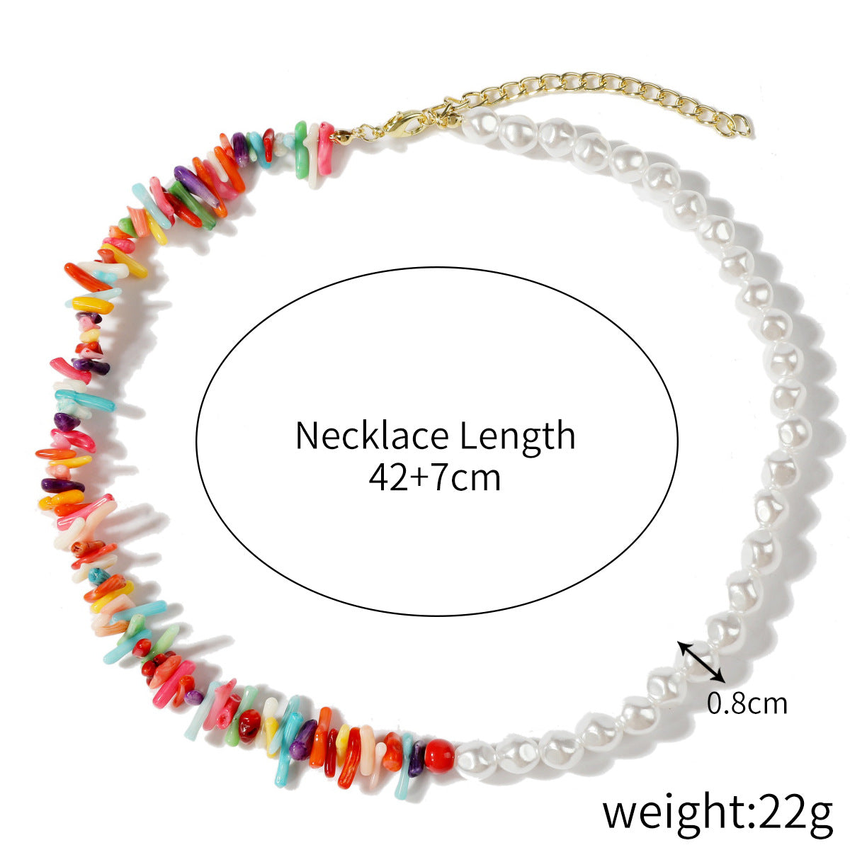 Wholesale Colorful Pearl Crystal Polymer Clay Beaded Necklace ACC-NE-ManYi004