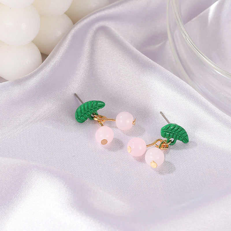 Wholesale  long cherries earrings creative  cute cherry earrings