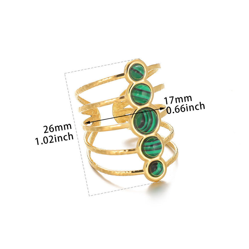 Wholesale Modern Geometric Shape Ring Stainless Steel with 18K Gold Plating Fashion Accessory for Everyday Wear