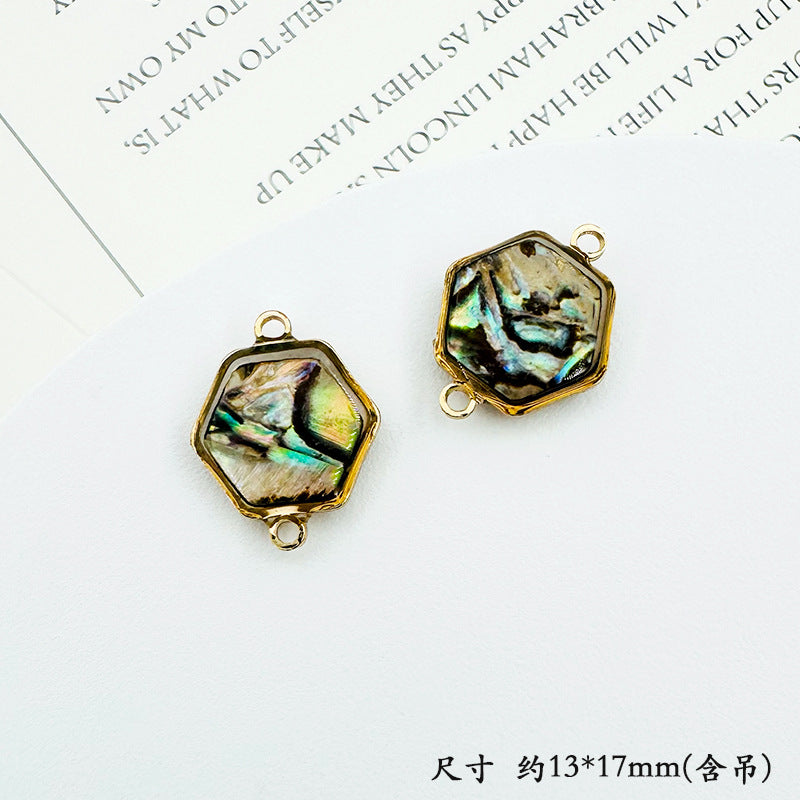 Wholesale Trendy Geometric Shell Pendant Copper Electroplated DIY Jewelry Accessory For Layering Necklaces Boutique Resale