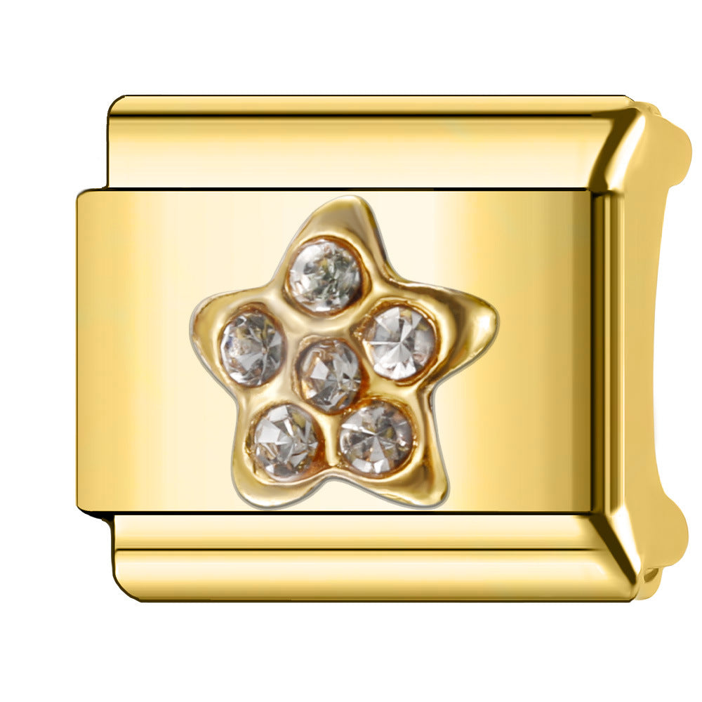 Wholesale Italian Charm Bracelet 9mm DIY Splicing Gold Plated Series Stainless Steel Composable Bracelet