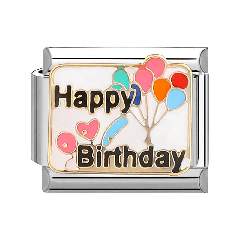 Wholesale Italian Charm Bracelet 9mm DIY Splicing Cute Cartoon Stainless Steel Composable Bracelet