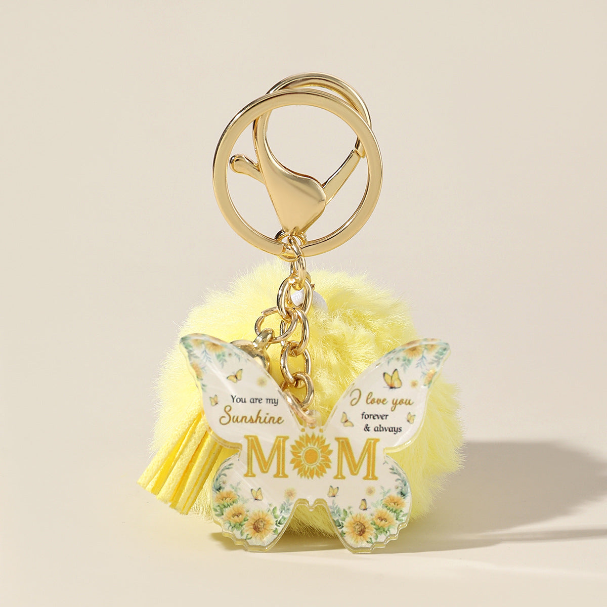 Wholesale Ladies MOM Acrylic Butterfly Color Print Heart Keychain Charm Mother's Day Gift Keychain Women's Hand ACC-KC-HuiWen004