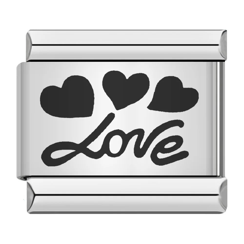 Wholesale 9mm Italian Charm Starter Bracelets DIY Laser Single Section Creative Stainless Steel Composable Bracelet