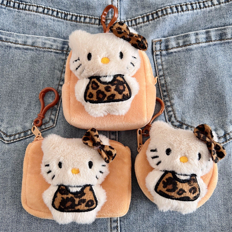 Wholesale Cute Cartoon Leopard Print Plush Coin Purse Keychains ACCVIP