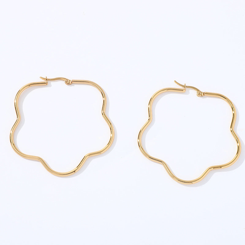 Wholesale  geometric exaggerated stainless steel earrings five-pointed star shaped earrings