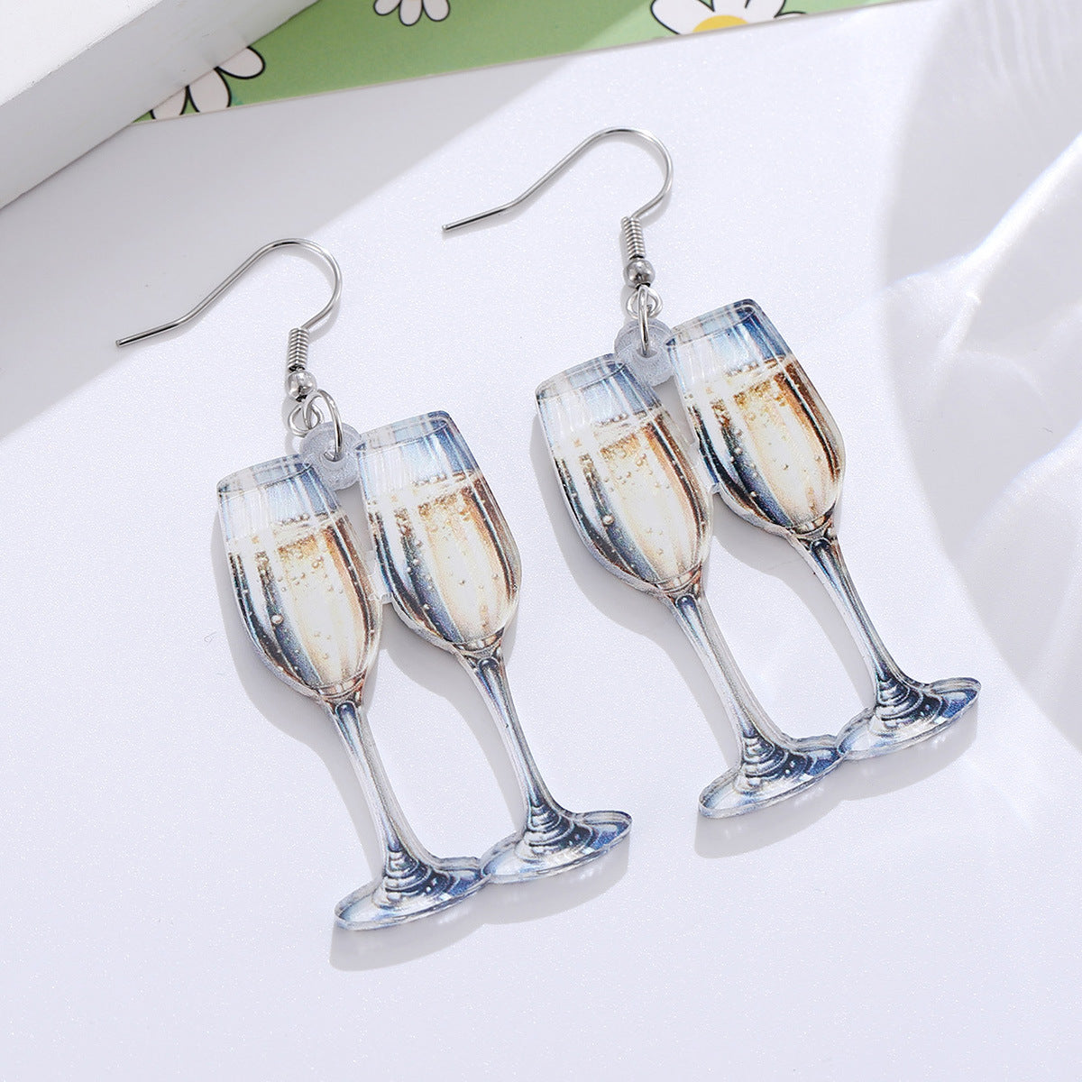 Wholesale Champagne glass drop earrings