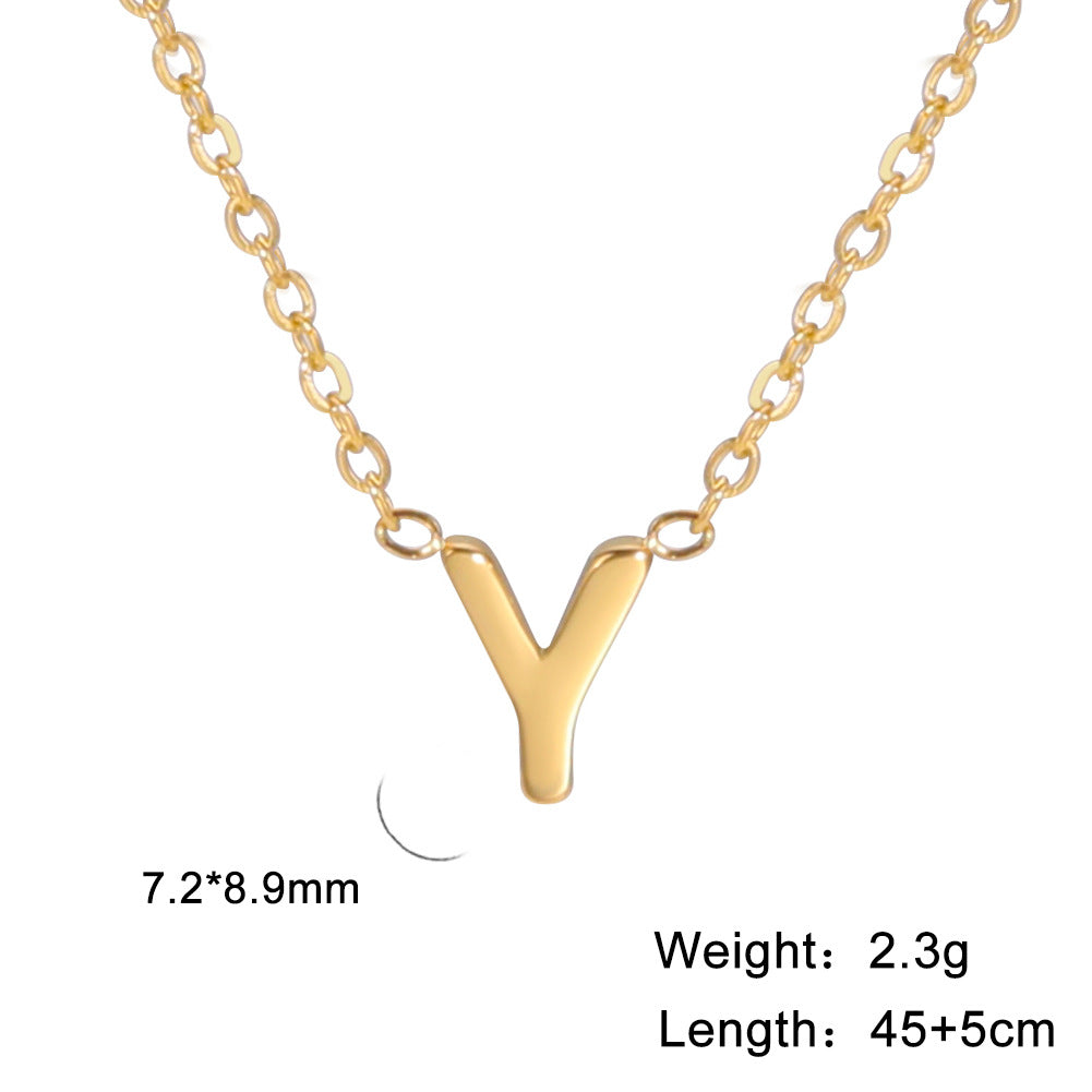 Wholesale Letter Gold 18k Real Gold Electroplated Stainless Steel Necklace
