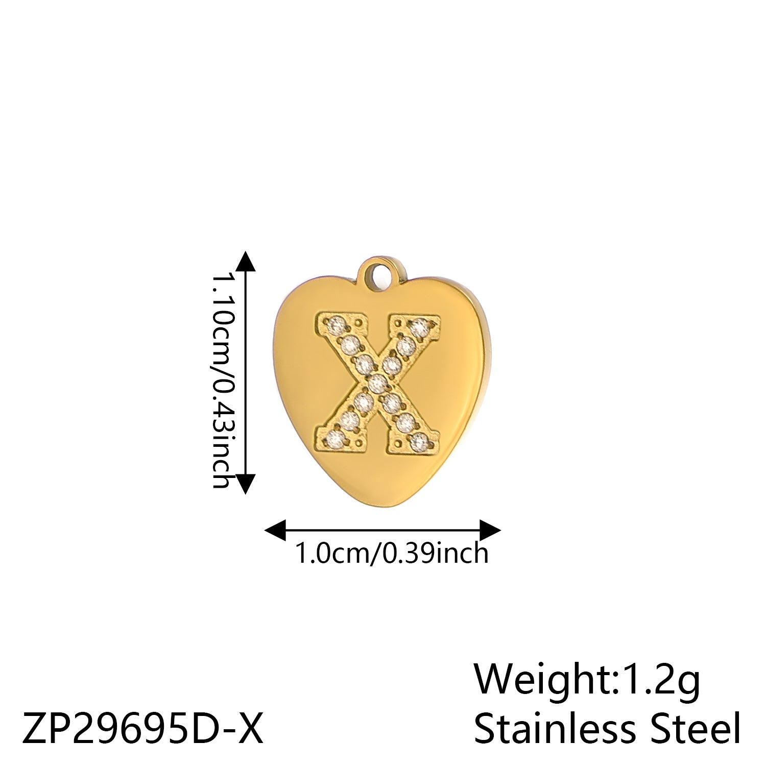 Wholesale Zirconium Love 26 Letter Stainless Steel Pendant