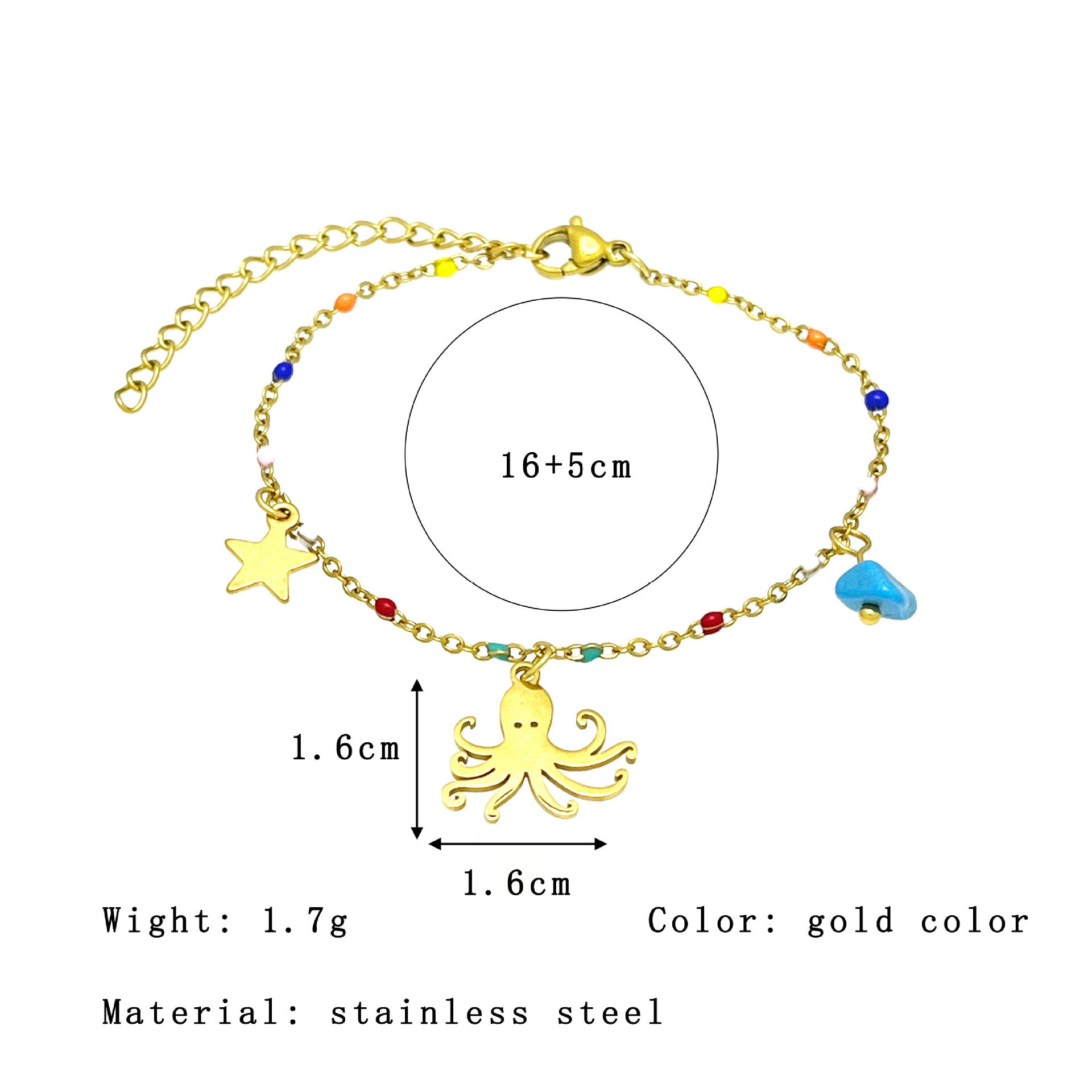 Wholesale Ocean Series Seahorse and Starfish Pendant Bracelet