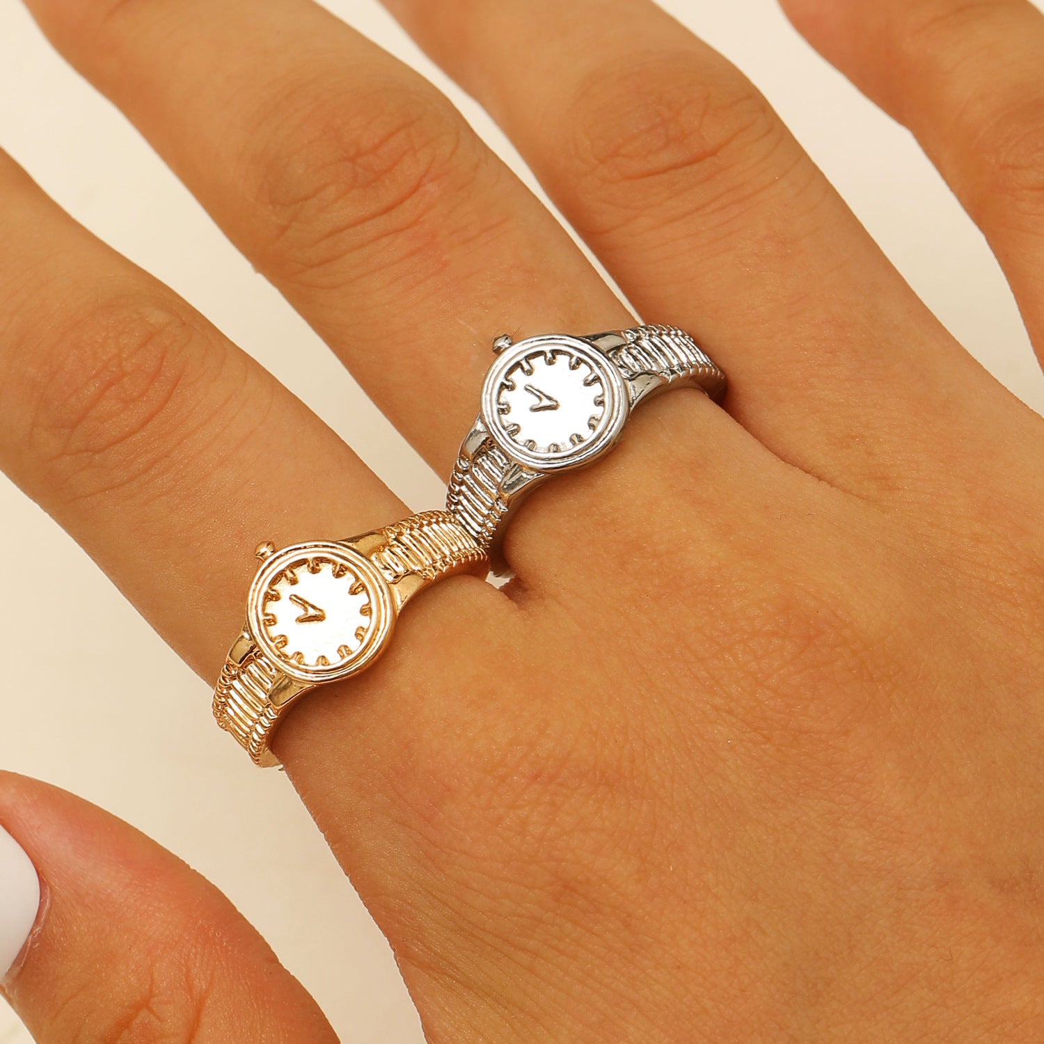 Wholesale Copper watch-style open adjustable ring