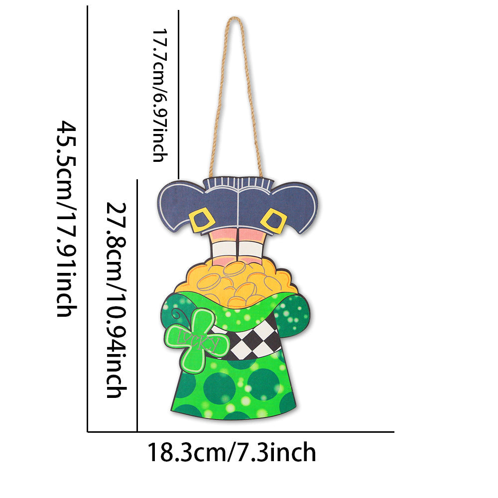 Wholesale St. Patrick's Decorative Wooden Plate Door Hanging Hat Boots Hanging Irish Festival