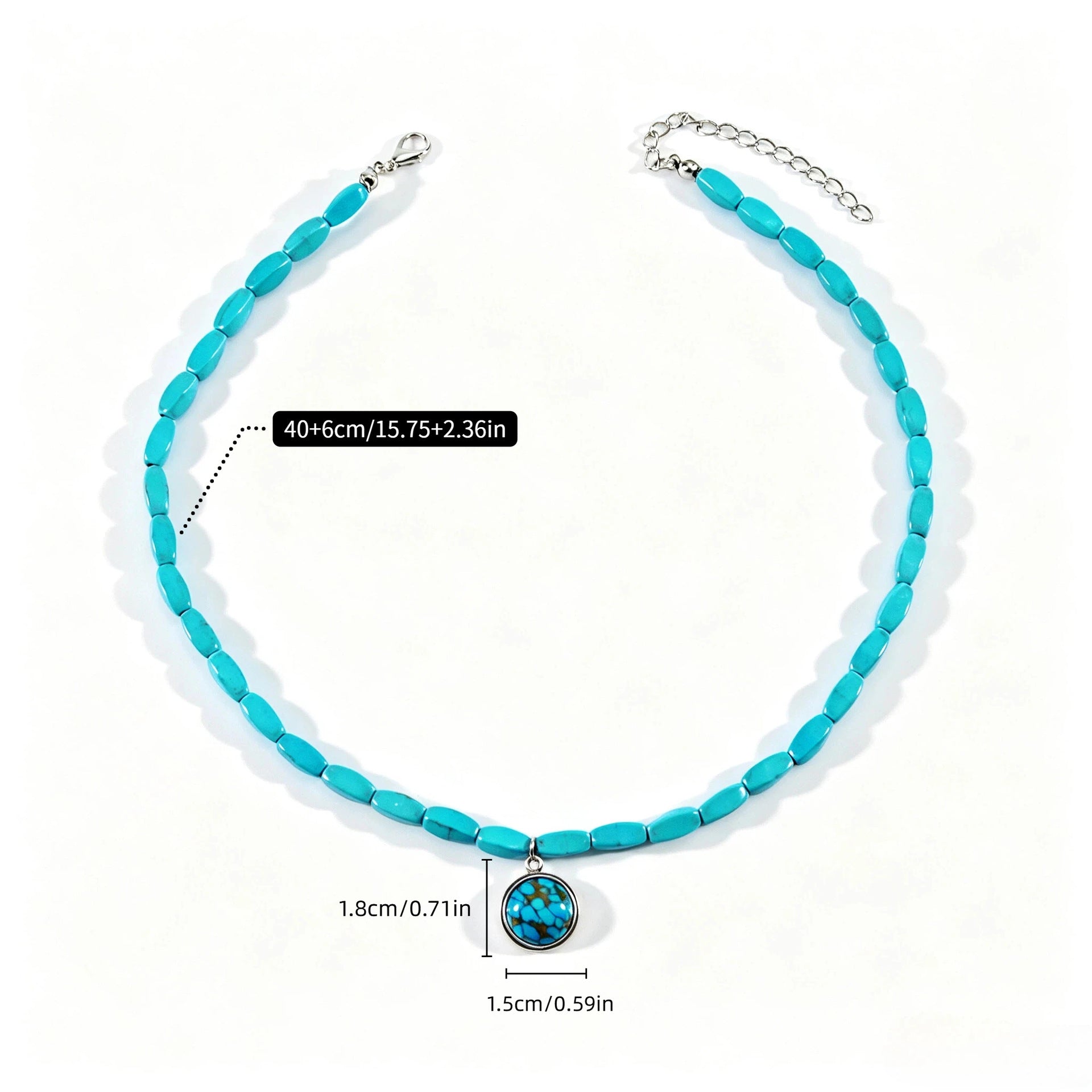 Wholesale Chic Turquoise Bead Pendant Necklace Ethnic Style Choker Jewelry Accessory For Boutique Resale