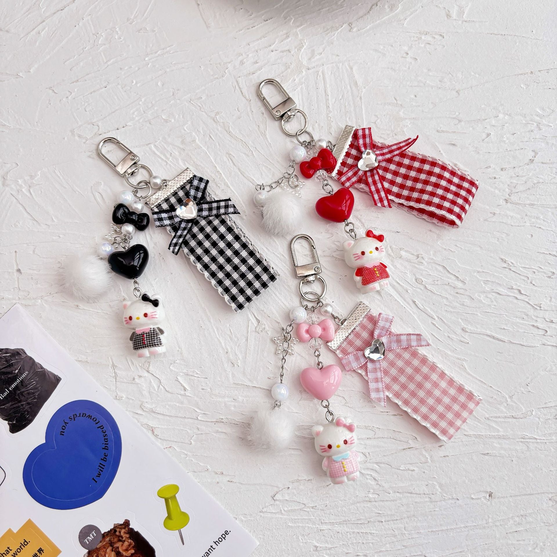 Wholesale  Bow Cat Mobile Phone Chain Keychains