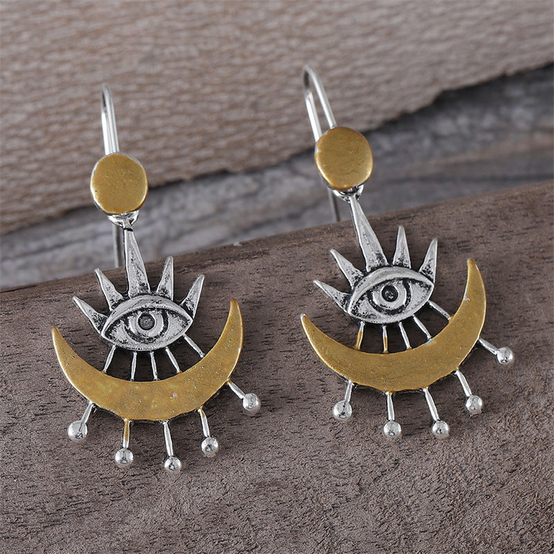 Wholesale Retro Eye Of Horus Moon Earrings For Women Stylish Party Jewelry Accessory