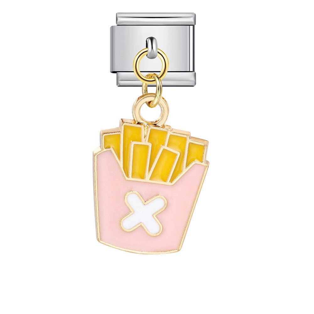 Wholesale Italian Charm Bracelet 9mm DIY Food series   Creative Stainless Steel Composable Bracelet