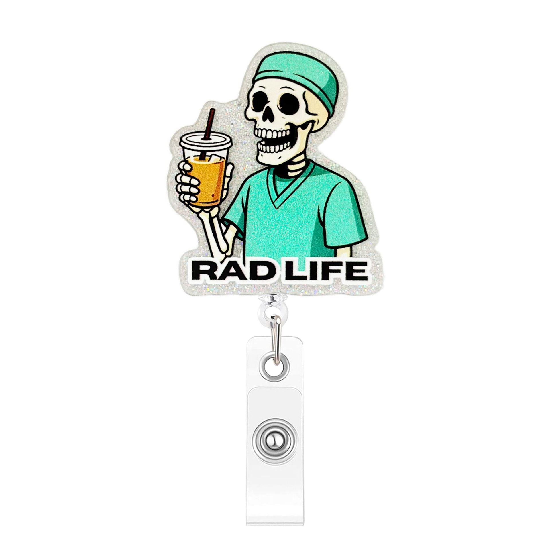 Wholesale Chic  Skull Retractable Badge Holder Plastic ID Card Clip Party Favor Bag Charm
