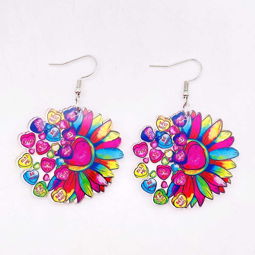 Wholesale  Valentine's Day earrings cute love cat envelope acrylic earrings