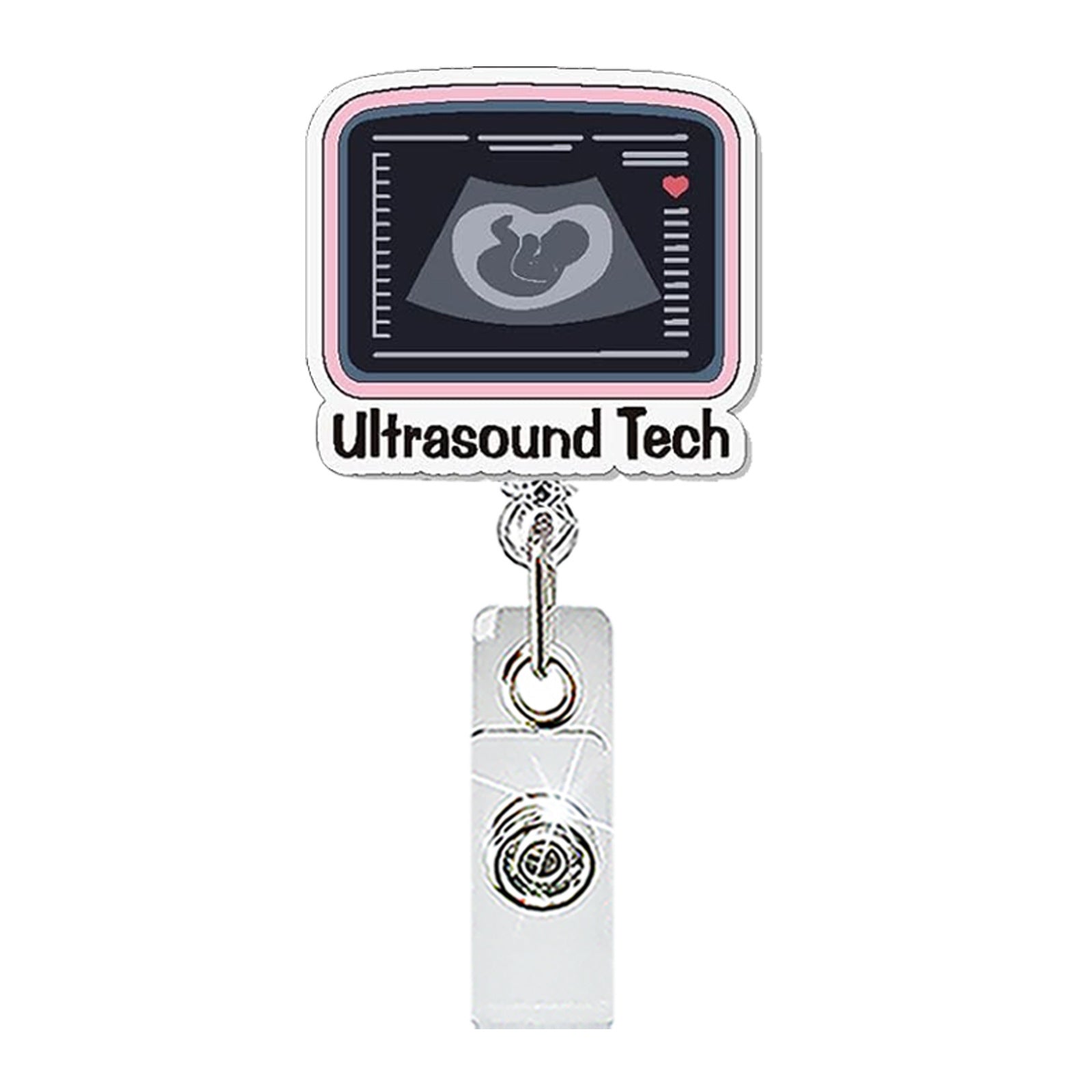 Wholesale Acrylic Retractable Badge Reel with Doctor Nurse Cartoon Design for Clinic Use