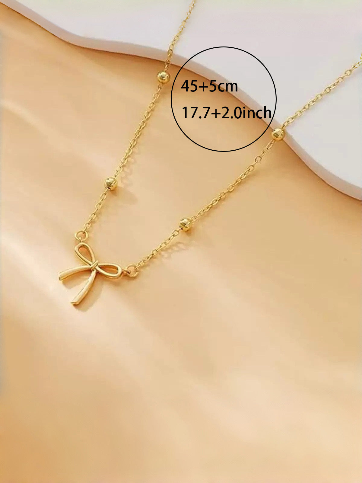 Wholesale Stainless Steel Real Gold Plated Butterfly Bow Pendant Necklace,  Sweet Design for Women Jewelry Accessory