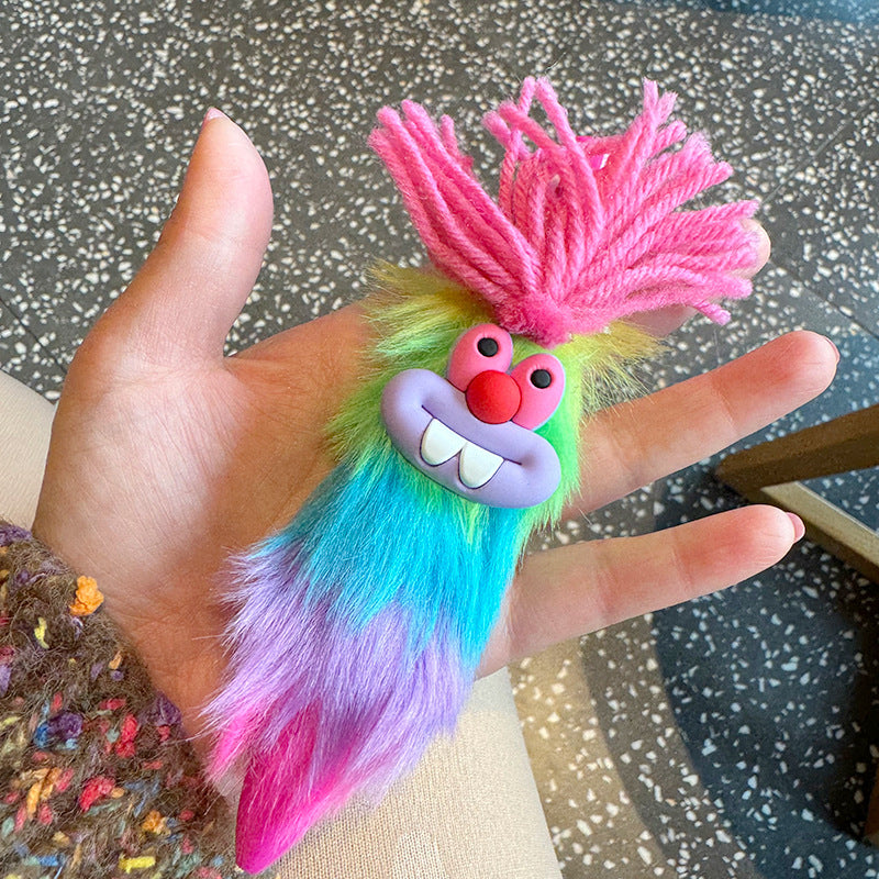Wholesale Colorful plush Pen tooth rabbit wool ugly cute multi-color ballpoint pen