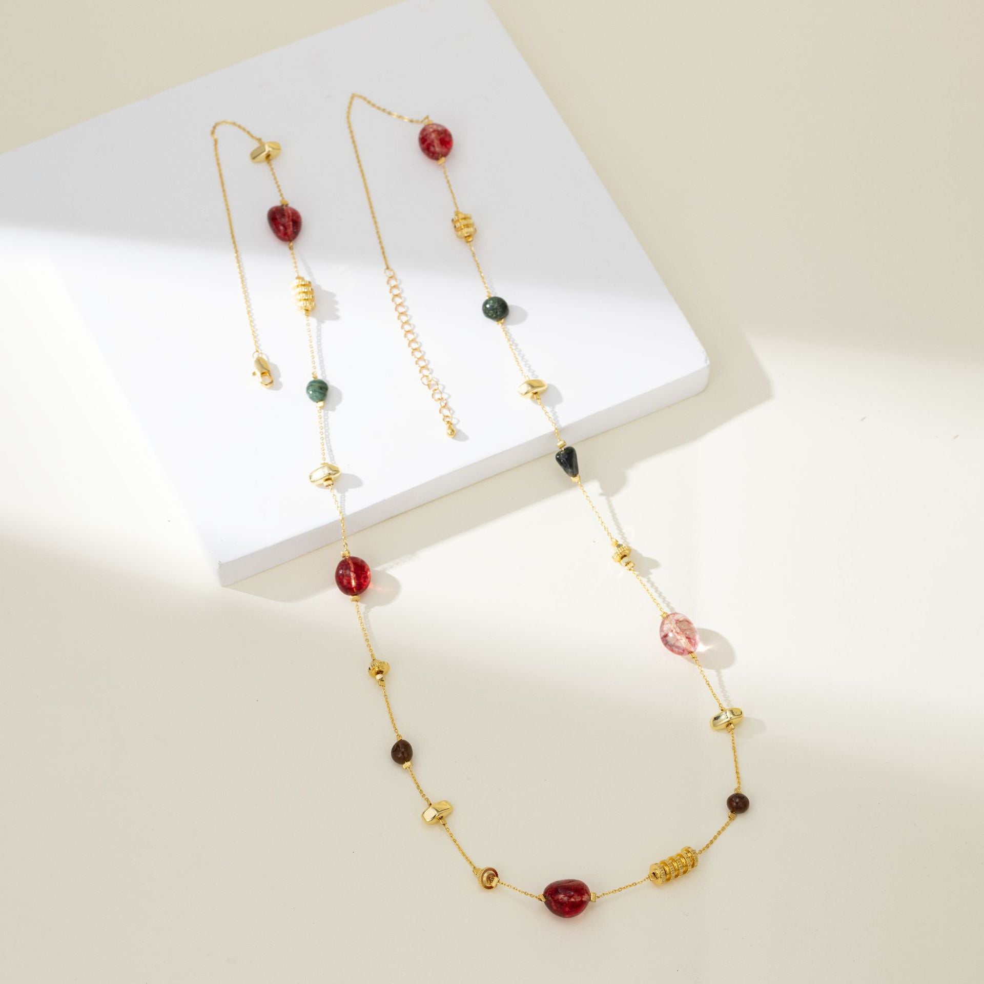 Wholesale double-wearing colored glaze natural stone chain