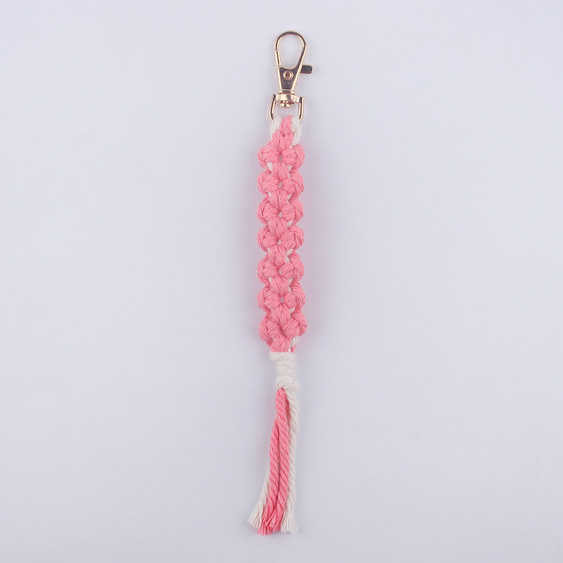 Wholesale handmade woven golden keychain