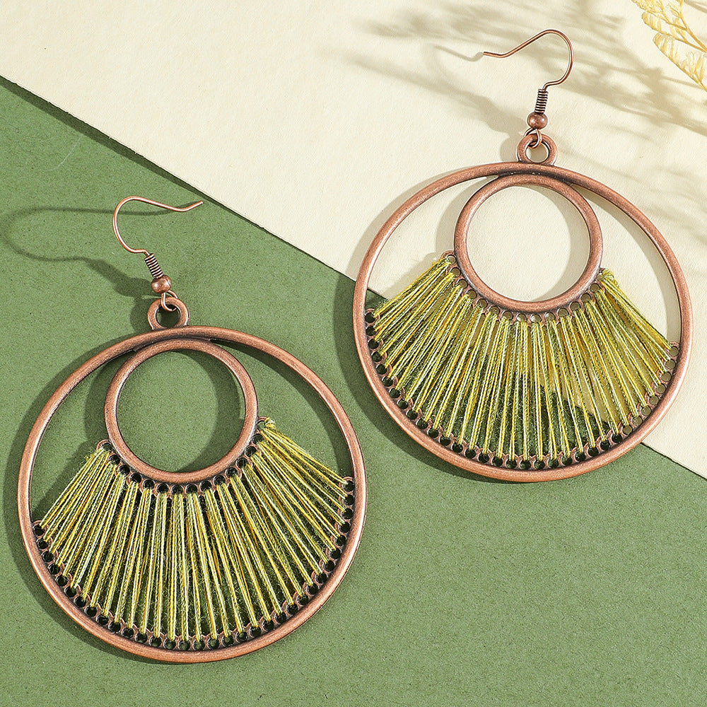 Wholesale Bohemian Green Forest Earrings Set,  Zinc Alloy Ethnic Style
