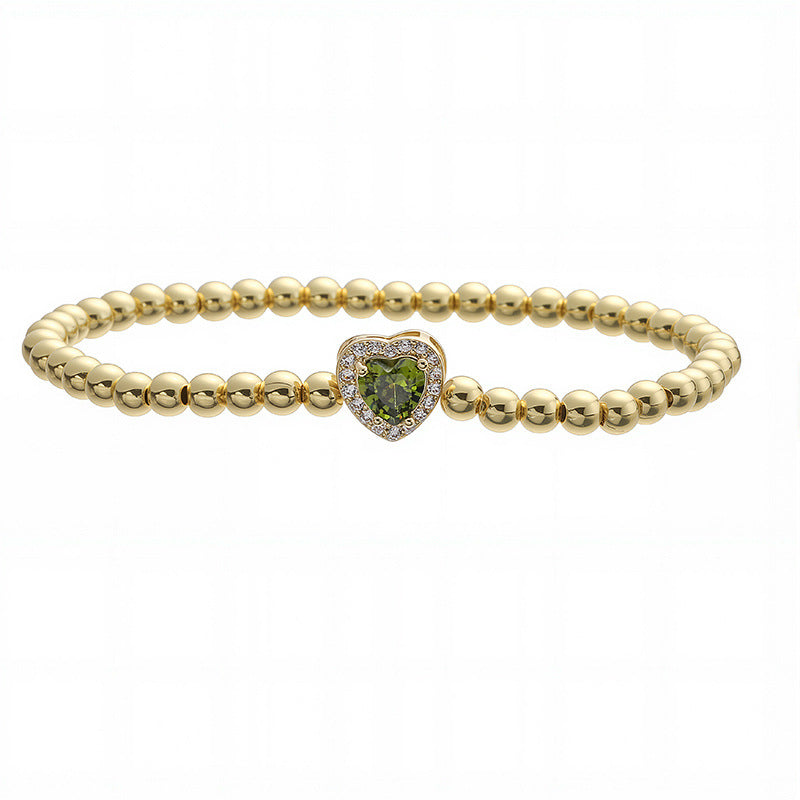 Wholesale  birthstone heart-shaped bracelet