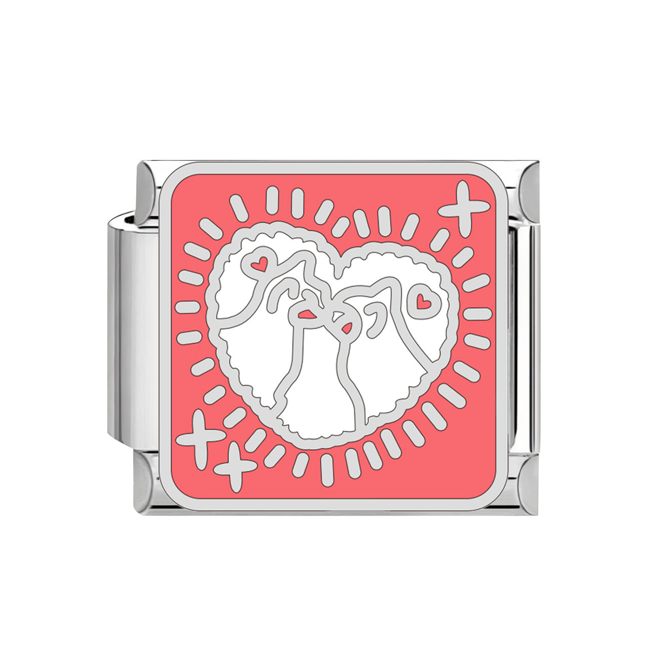 Wholesale 9mm Italian Charm Starter Bracelets DIY square Single Section Creative Stainless Steel Composable Bracelet